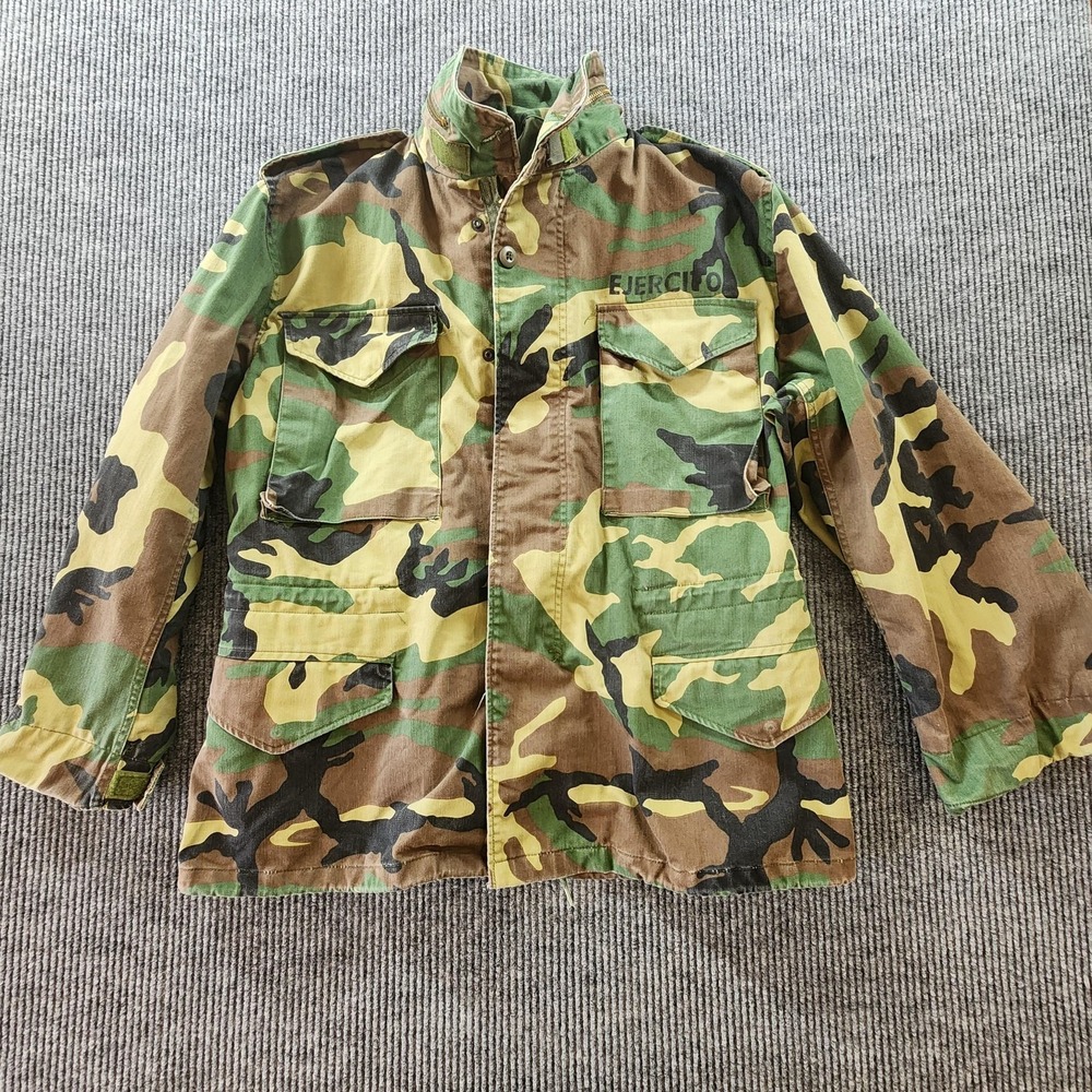 Vintage Alpha Industries M65 Jacket Mens Medium Woodland Camo US Army Military‎